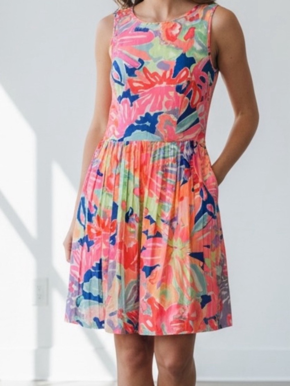 Lilly Pulitzer Kassia Playa Hermosa Sleeveless Dress  Fit Flare Size 14